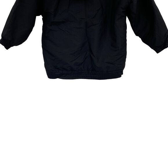 Cold Storage Black Fleece Lined Zip Up Hooded Windbreaker Coat Size 14/16 - Picture 6 of 13